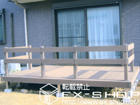 のウッドデッキ リウッドデッキ 200 単体＋リウッドデッキフェンス4型（横パネル） 施工例