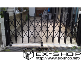 のカーゲート ニューエクジスXA型 片開き ガイドレール式 施工例