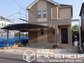 のカーポート マルチスクエア アール屋根 ワイド両支持タイプ 積雪〜20cm対応 施工例