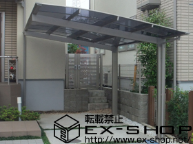 のカーポート エックスルーフ 前上がり　積雪〜20cm対応 施工例