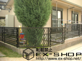 のフェンス・柵 エクスラインフェンス4型 自由柱タイプ 施工例