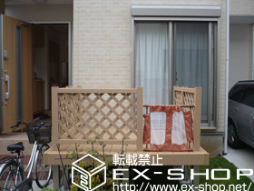 のウッドデッキ リウッドデッキ200 単体 ＋　リウッドデッキフェンス2型 ラチス格子 施工例