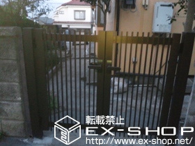 の門扉 レスティン門扉11型 両開き 門柱仕様 施工例