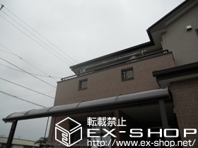 のテラス屋根 ライザーテラスII R型 テラスタイプ 単体 積雪〜20cm対応＋吊り下げ式物干し（ロング） 施工例