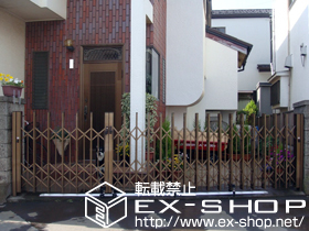 のカーゲート アルシャインII PG型R Aタイプ　センターレール　両開き親子仕様 施工例