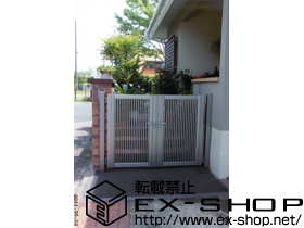 の門扉 シャレオR2型 両開き　柱使用 施工例