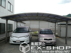 のカーポート カーブポートシグマIII ワイド　積雪〜20cm対応＋収納式物干し　ロングタイプ＜2本入＞＋ブロードステージ　200　の貫通ボルト 施工例