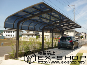 のカーポート テールポートシグマIII 縦連棟 積雪〜20cm対応＋着脱式サポート柱×4本 施工例