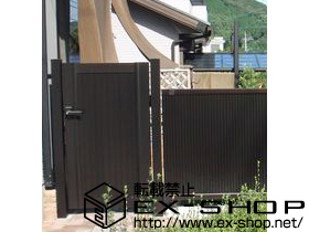 のフェンス・柵 エクスライン門扉8型 片開き 門柱仕様 施工例