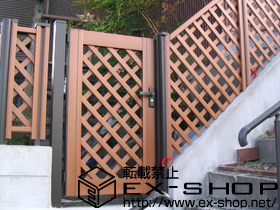 の門扉 ステイウッド門扉1型 片開き 75角門柱使用 施工例