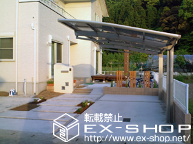 のカーポート カーブポートシグマIII 積雪〜20cm対応＋収納式サポート柱 施工例