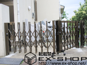 のカーゲート アルシャインII M型 Aタイプ 角地用 ノンレール 両開き 施工例