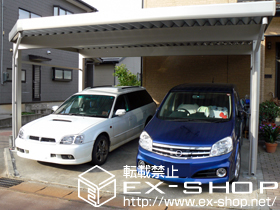 のカーポート ジーポートneo Aタイプ 2台用　積雪〜100cm対応+変形敷地対応セット 施工例