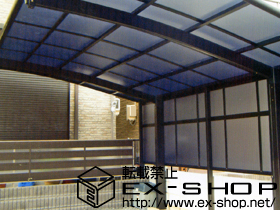 のカーポート カーブポートシグマＩＩＩ 積雪〜20cm対応+カーブポートシグマＩＩＩ サイドパネル Ｈ500+800+着脱式サポート柱（ロング柱23用）×2 施工例