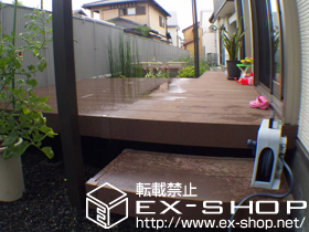 のウッドデッキ リウッドデッキ200 出幅違い連棟＋独立式　リウッドステップ 施工例