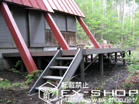 のウッドデッキ リコステージII+ステップ4段×2 施工例