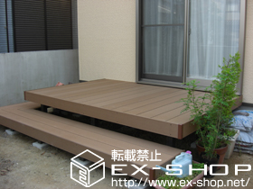 のウッドデッキ リコステージII 単体＋ローデッキ床板3枚出幅 施工例