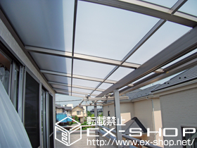 のバルコニー・ベランダ屋根 ライザーテラスII  F型 屋根タイプ 連棟 積雪〜20cm対応 施工例