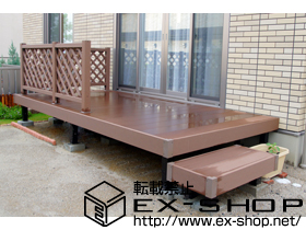 のウッドデッキ リウッドデッキ 200 単体＋独立式リウッドステップ＋リウッドデッキフェンス2型 施工例