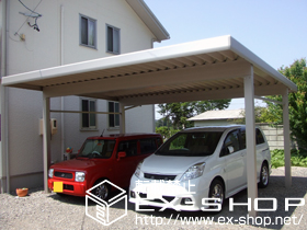 のカーポート ジーポートneo Aタイプ 2台用　積雪〜100cm対応 施工例