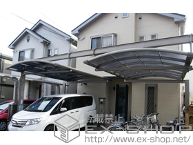 のカーポート マルチスクエア アール屋根 ロング柱仕様 積雪〜20cm対応 施工例