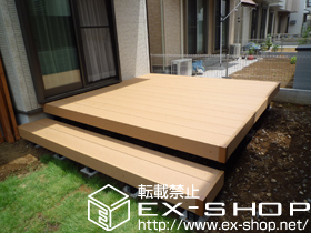 のウッドデッキ リウッドデッキ200 単体＋段床セット 片側面タイプ 1段 施工例