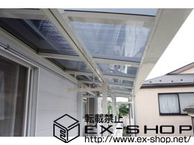 のバルコニー・ベランダ屋根 ライザーテラスII F型 連棟 屋根タイプ 積雪〜20cm対応 施工例