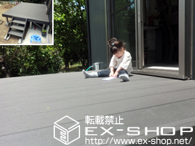 のウッドデッキ リウッドデッキ 200 単体＋リウッドステップ4型Lタイプ（3段） 施工例