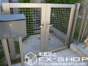 の門扉 プリレオR13型 両開き 門柱仕様 施工例