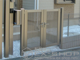 の門扉 プリレオR2型　両開き 施工例