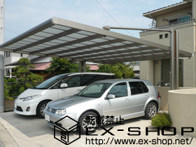 のカーポート 4Gワイド マテリアルカラー 積雪〜20cm対応＋サポートセット（着脱式） 施工例