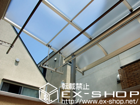 のバルコニー・ベランダ屋根 プレシオステラス R型 屋根タイプ 単体　積雪〜20cm対応＋吊り下げ物干し　標準　2本入 施工例