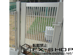 の門扉 プレシオス門扉 縦格子 片開き 門柱使用 施工例