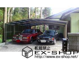 のカーポート カーブポートシグマIII ワイド 積雪〜20cm対応＋屋根材ホルダー＜2セット＞＋サイドパネル 2段 H800＋H800タイプ 施工例