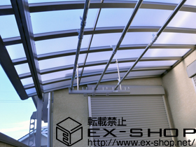 のバルコニー・ベランダ屋根 パワーアルファ L型 屋根タイプ 積雪〜20cm対応＋吊り下げ物干し・壁付物干し 施工例