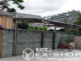 のカーポート マイリッシュ　逆勾配奥行延長セット　積雪〜20cm対応＋パネル抜け防止材＋着脱式サポートセット＜3本＞ 施工例
