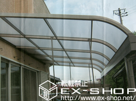 のテラス屋根 ライザーテラスII R型 テラスタイプ 単体 積雪〜20cm対応＋吊り下げ物干し 施工例