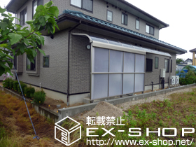 のテラス屋根 ライザーテラス R型 テラスタイプ 連棟 積雪〜20cm対応＋前面スクリーン　2.0間　2段仕様 施工例