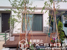 のウッドデッキ リウッドデッキ200＋シンプルモダンデッキフェンス2型 施工例