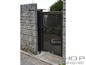 の門扉 プリレオR2型 片開き 柱使用 施工例