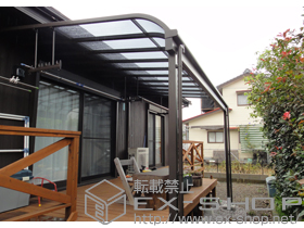 のテラス屋根 ライザーテラスII R型 テラスタイプ 単体　積雪〜20cm対応 施工例