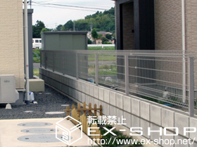 のフェンス・柵 メッシュフェンス G10-R 自由柱方式 施工例