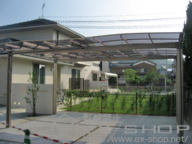 のカーポート エックスルーフ ワイド 積雪〜30?対応 施工例