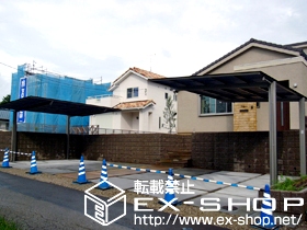 のカーポート アーキフィットプラス レギュラー 積雪〜20cm対応＋アーキフィットプラス レギュラー用着脱式サポートＴ 標準柱用（2本入り）×1セット 施工例