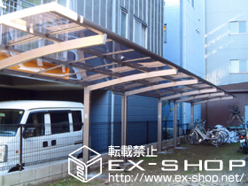 のサイクルポート・駐輪場 カーブポートシグマIII ミニ 縦3連棟 積雪〜20cm対応 施工例