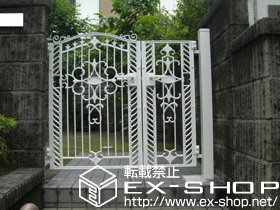 の門扉 フェスタB型 親子開き 柱使用 施工例