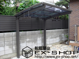 のサイクルポート・駐輪場 カーブパークシグマIII オープンタイプ　積雪〜30cm対応＋吊り下げ物干し　標準　2本入 施工例