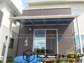 のテラス屋根 ヴェクターテラス R型 テラスタイプ 単体 積雪〜20cm対応＋吊り下げ物干し　標準2本入り 施工例