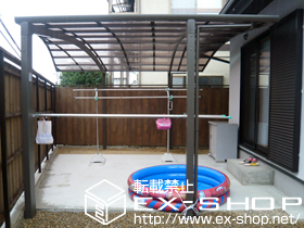 のカーポート カーブポートシグマ? ワイド 積雪〜20cm対応＋収納式物干し　ロング　2本入 施工例