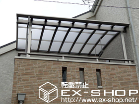 のバルコニー・ベランダ屋根 パワーアルファ L型 屋根タイプ 単体 積雪〜30cm対応＋吊り下げ式物干し　ワイド  2本入り 施工例